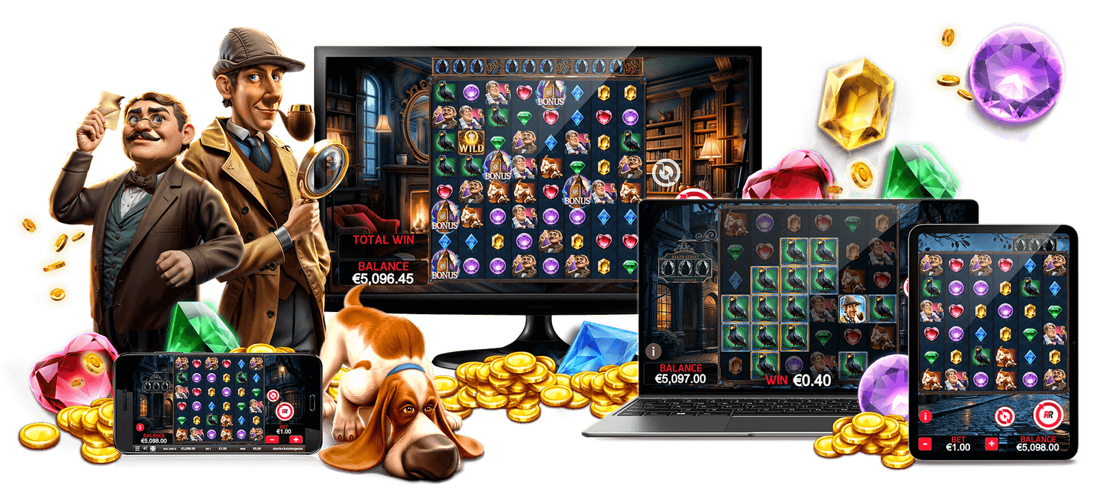 Sherlock and the Stolen Gems by Red Rake Gaming